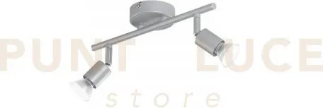 Spot led cooper silver 2 luci attacco gu10 led 5w 400lm 2700k 30,5x...