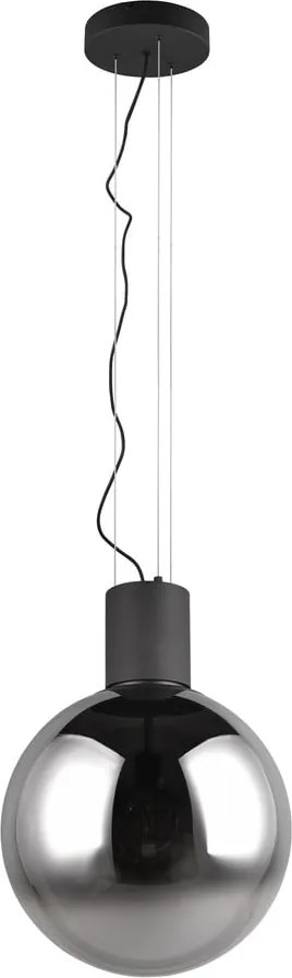 Apparecchio a sospensione LED nero con paralume in vetro ø 50 cm Cipallone - CINQUE