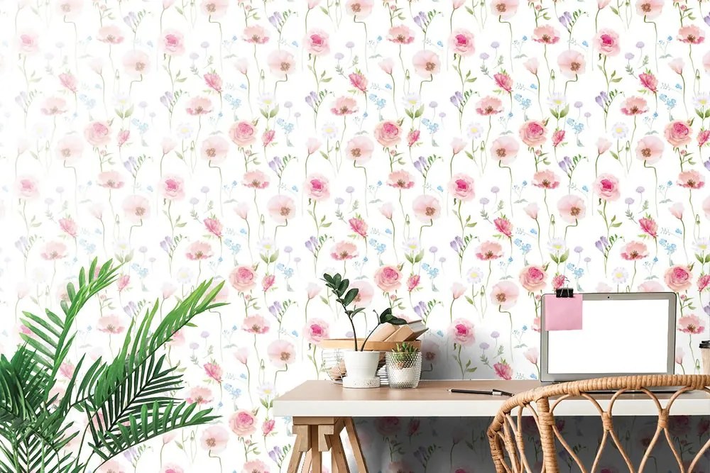 Carta da parati – Fiori romantici