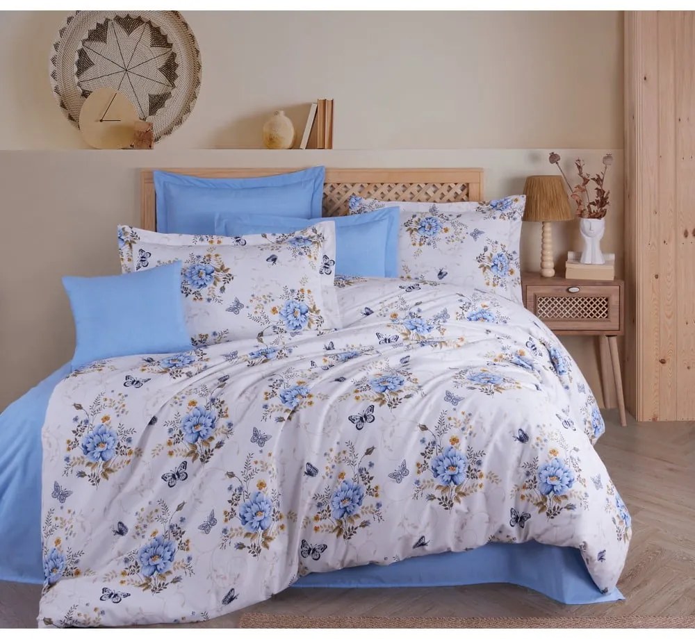 Set copripiumino e federa bianco in cotone renforcé per letto singolo 140x200 cm Aylin – Mijolnir