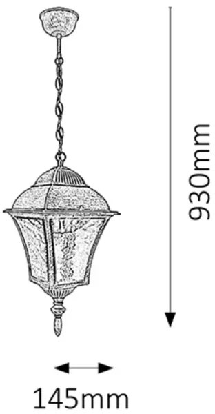 Rabalux 8399 - Lampadario da esterno TOSCANA 1xE27/60W/230V