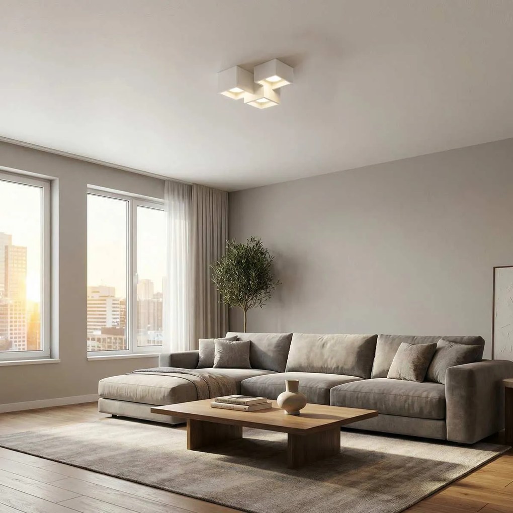 Applique da Soffitto in Gesso Pitturabile 3xGX53 - Serie ESSENZA