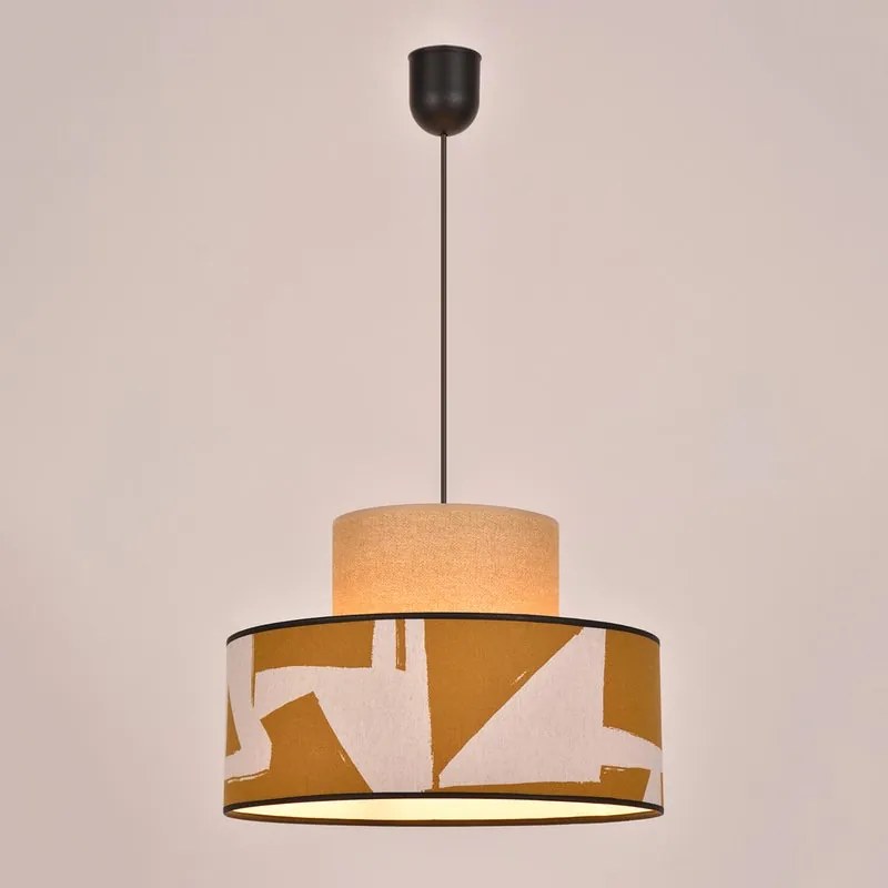 Lampadario Moderno TOTEM nero paralume multicolore E27 Ø38cm COREP