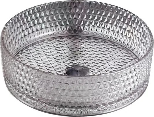 Lavabo da appoggio tondo in vetro grigio