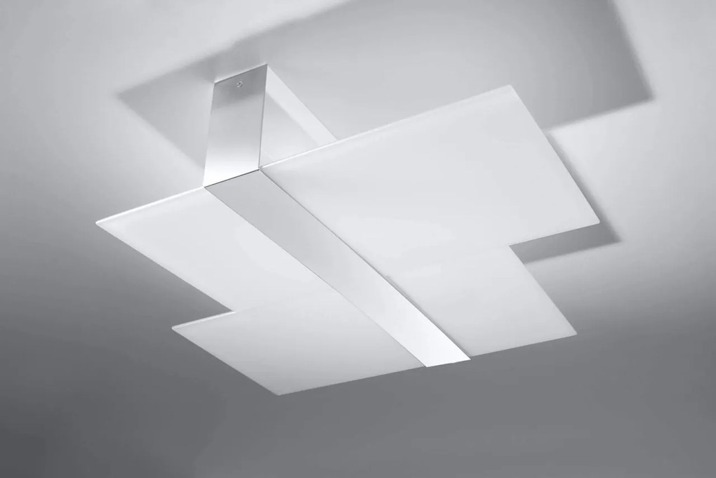 Plafoniera da Soffitto in Acciaio e Vetro Massimo E27 da interno