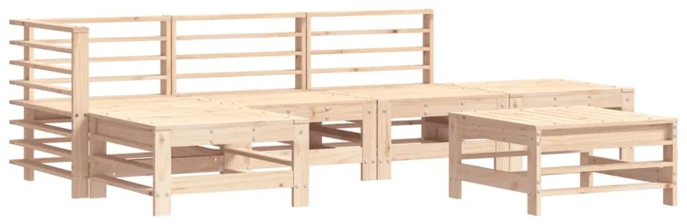 Set Salotto da Giardino 6 pz in Legno Massello di Pino