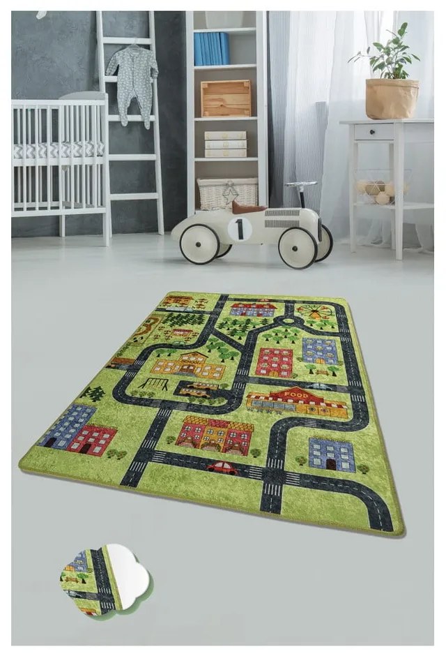 Tappeto per bambini Verde 100 x 160 cm Small Town - Conceptum Hypnose