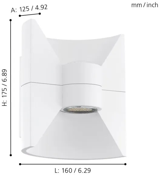 Eglo 93367 - Applique LED da esterno REDONDO Bianco 2xLED-SMD/2,5W/230V IP44