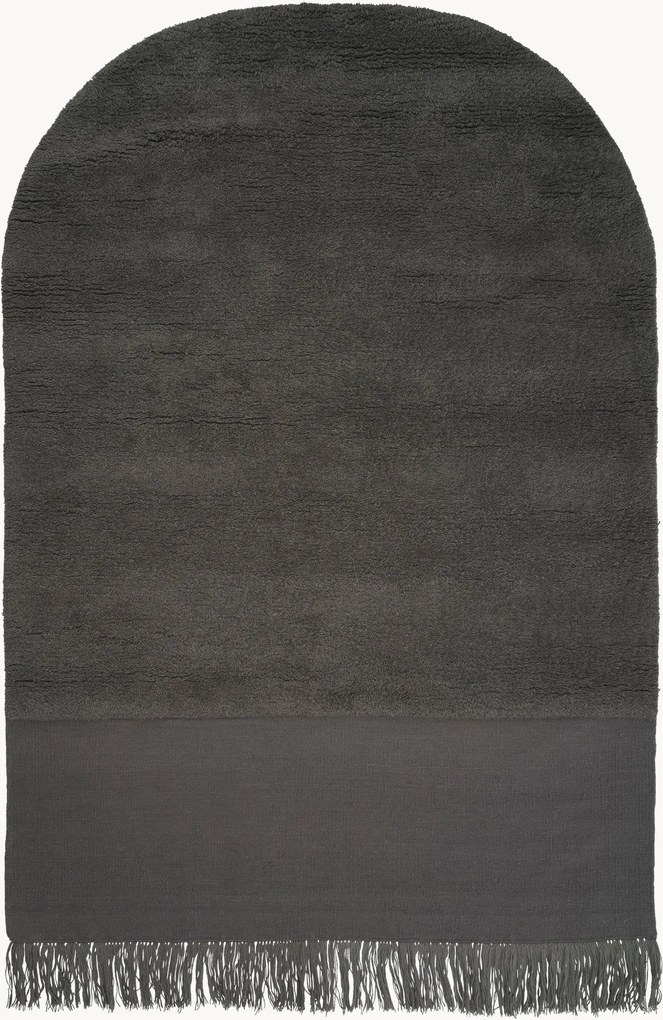 Tappeto semicircolare in lana a pelo lungo tessuto a mano Eternal Eye