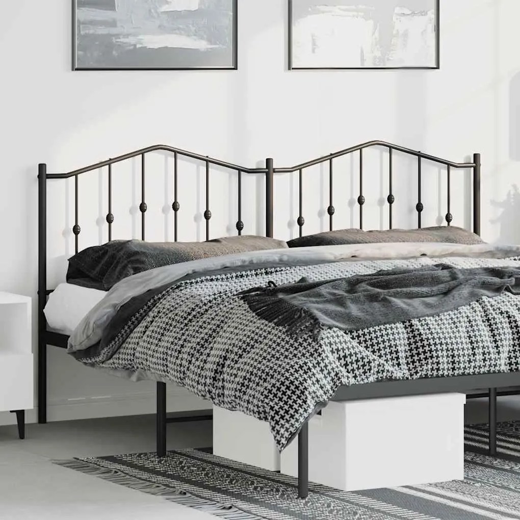 Testiera İn Metallo Nero 180 Cm /