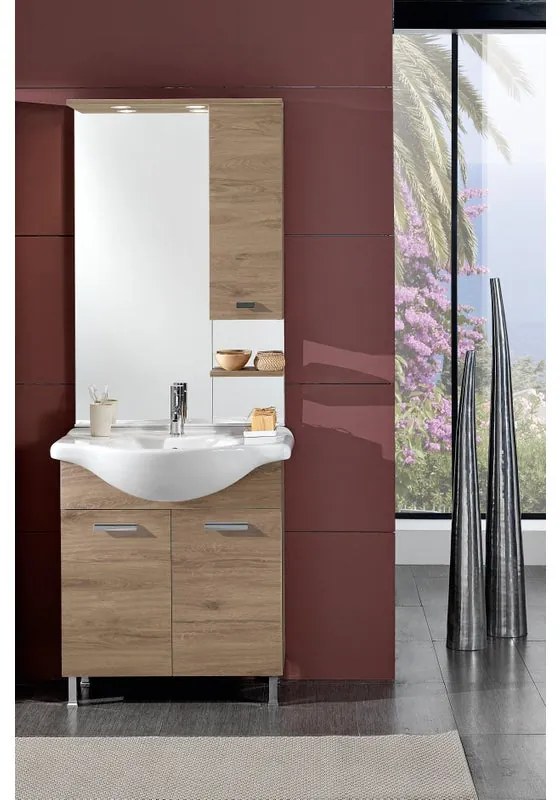 Mobile sottolavabo e lavabo Rimini rovere nabucco L 70 x H 80 x P 33.5 cm, 2 ante