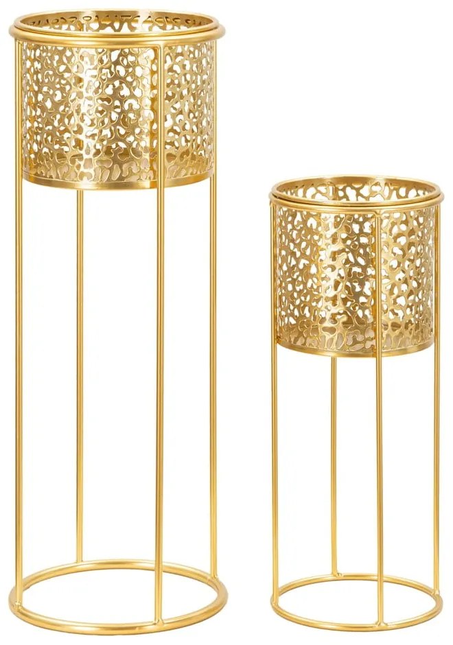 Set di 2 piedistalli per piante in metallo ø 17 cm altezza 46 cm Nat - Mauro Ferretti