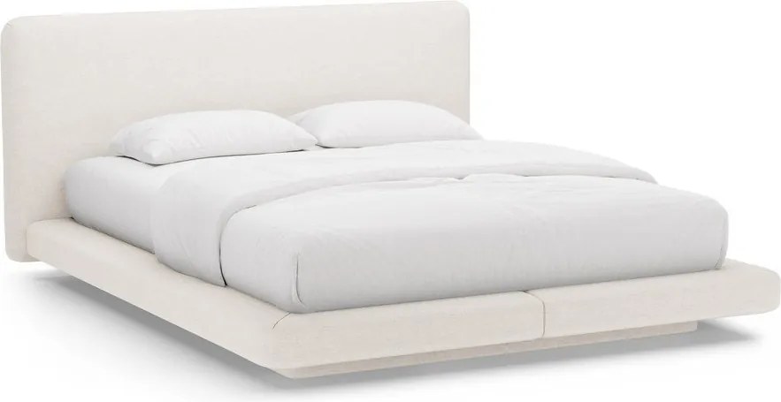 Letto matrimoniale imbottito beige 200x200 cm Linea – Micadoni