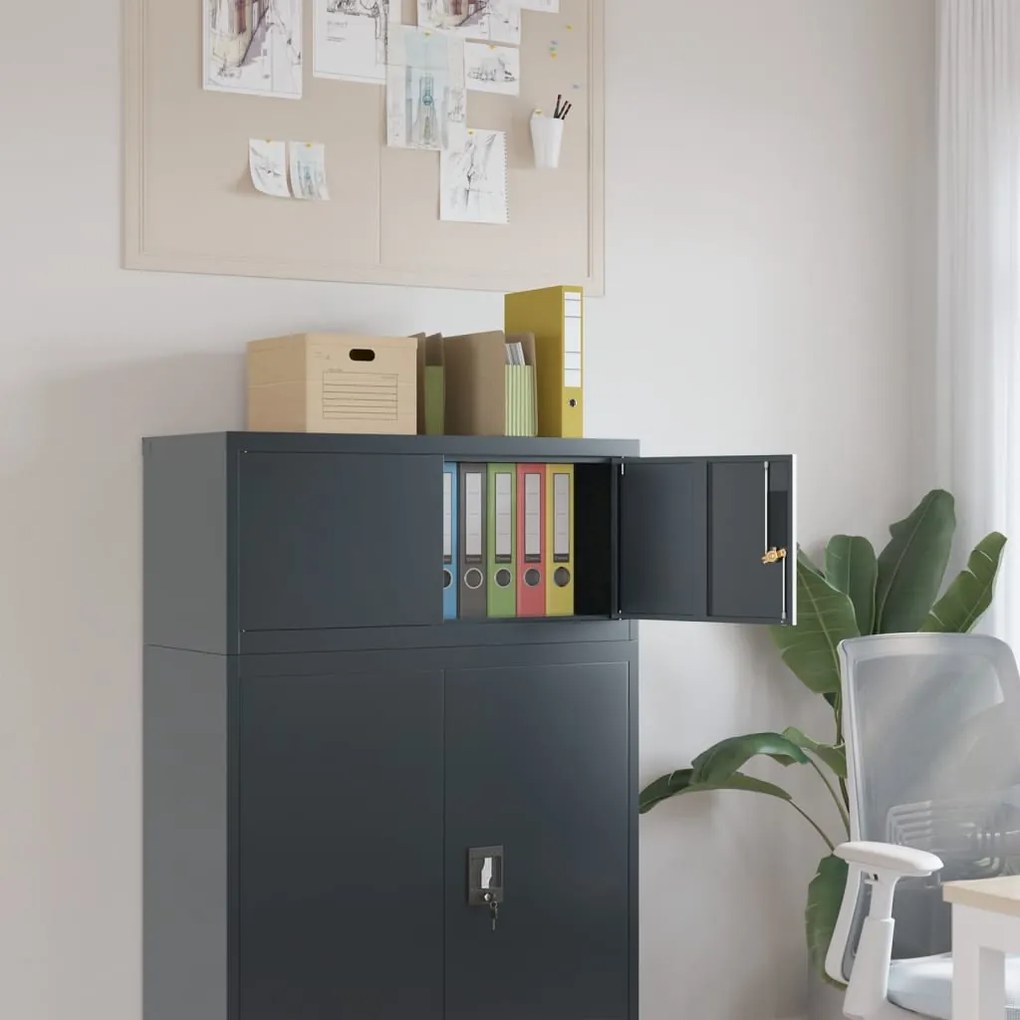 Armadio Classificatore Antracite 90x40x40 Cm İn Acciaio /