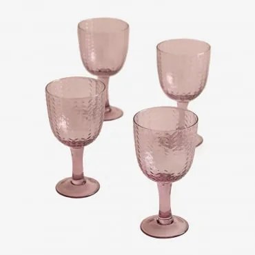 Pack 4 Bicchieri in Vetro 31 cl Cristi Rosa - Sklum