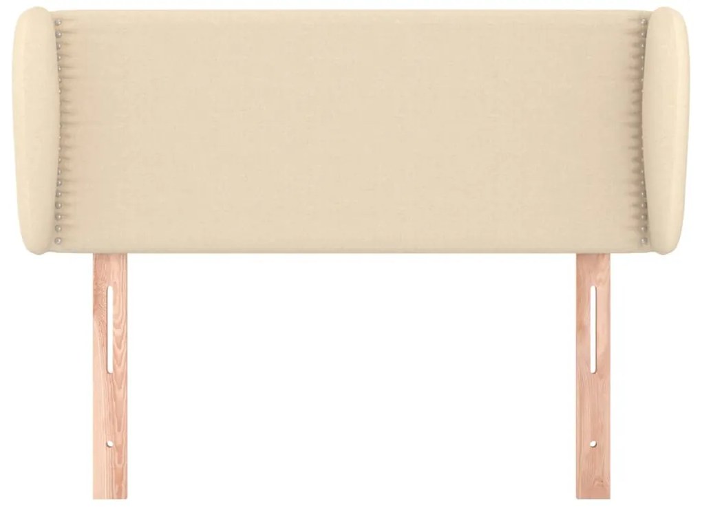 Testiera ad orecchio crema 83 x 23 x 78/88 cm in tessuto