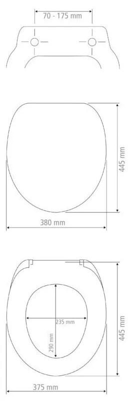 Sedile per WC con chiusura automatica 37,5 x 44,5 cm Manaus - Wenko