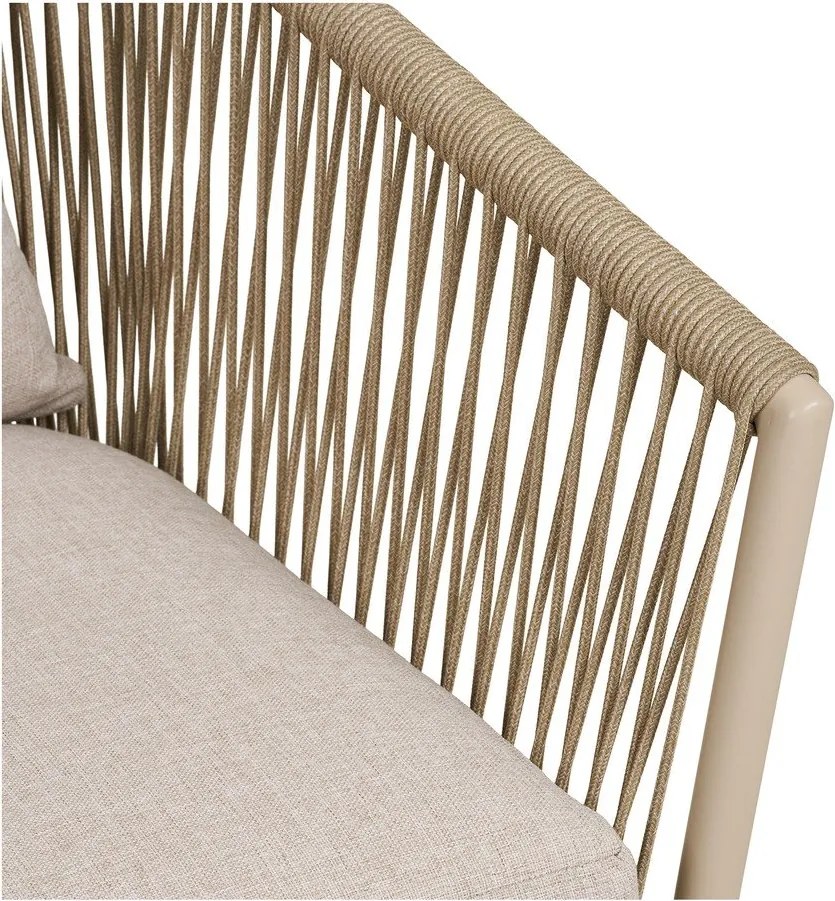 Sedia da esterno beige in metallo/in imbottito Salerno – House Nordic