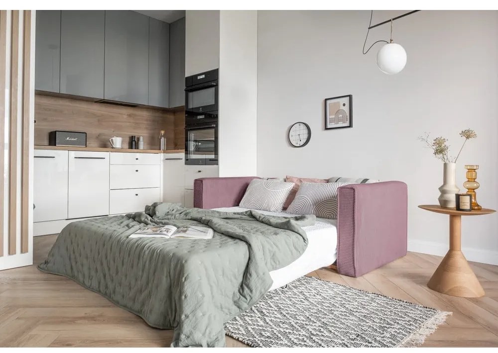 Divano letto rosa 168 cm Lucky Lucy - Miuform