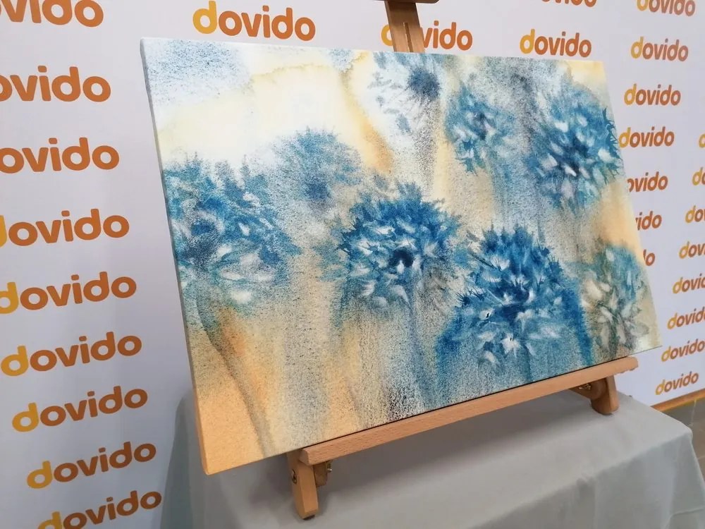 Quadro su tela – Dente di leone blu in acquerello