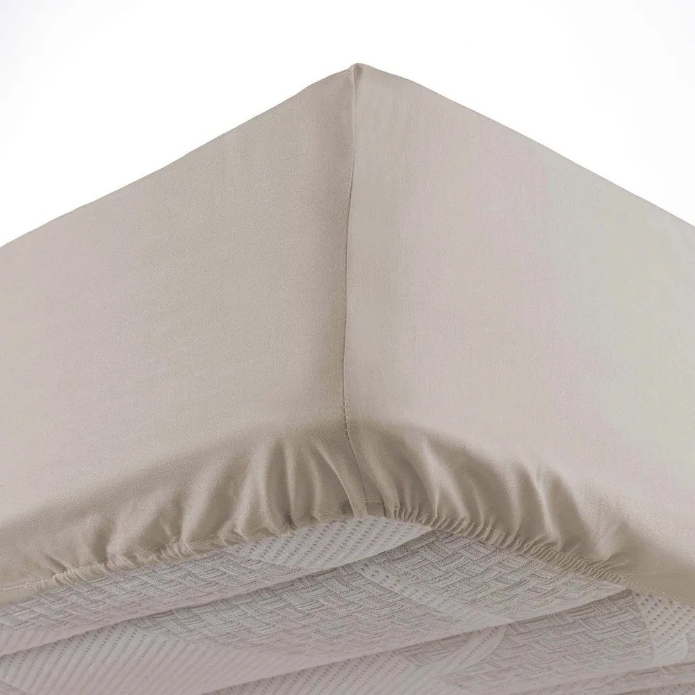 Lenzuolo beige in microfibra elasticizzata 90x190 cm Oscar - douceur d'intérieur