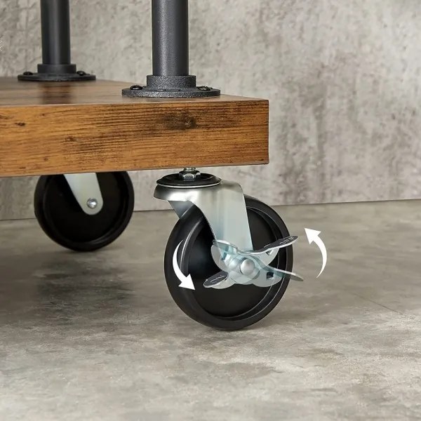 Appendiabiti a piantana mobile LINEA marrone/nero