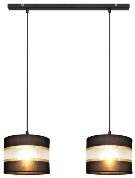 Lampadario a sospensione con filo HELEN 2xE27/15W/230V nero/oro