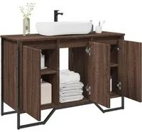 Mobile Lavabo Bagno Rovere Marrone 91x35x60cm in Truciolato 848663