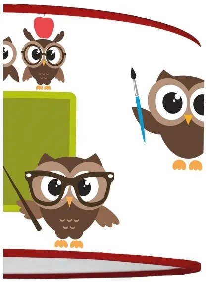 Duolla - Lampadario a sospensione per bambini OWLS MULTI 1xE27/15W/230V diametro 35 cm