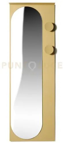 Specchio verticale due pomoli 150x50 cm  in metallo verniciato sabbia