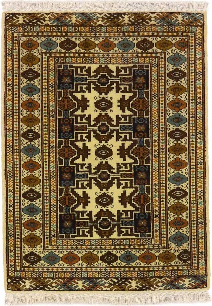 Turkmen Tappeto 70 x 90 Beige (Afghanistan) Annodato A Mano