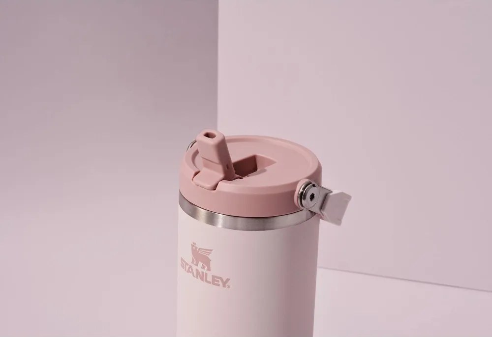 Borraccia termica rosa chiaro in acciaio inox 410 ml IceFlow™ Flip Straw 2.0 Tumbler Rose Quartz – Stanley