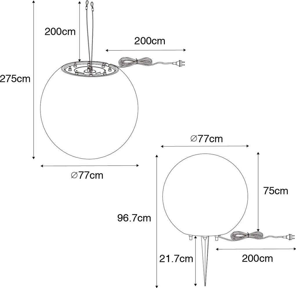 Lampada da esterno moderna grigia 77 cm IP65 - Nura