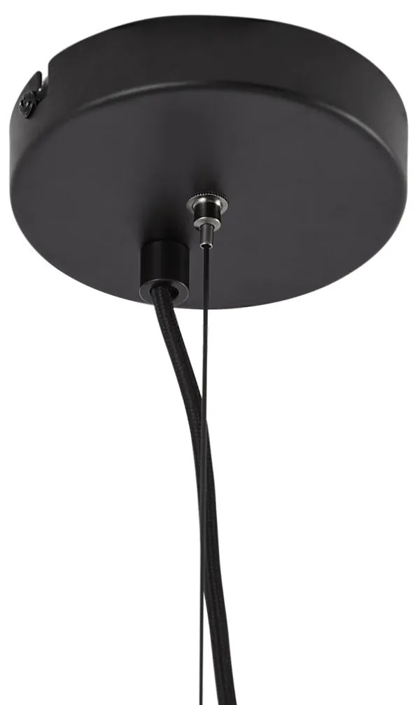 Lampadario moderno nero con vetro fumé 9 luci - Laura