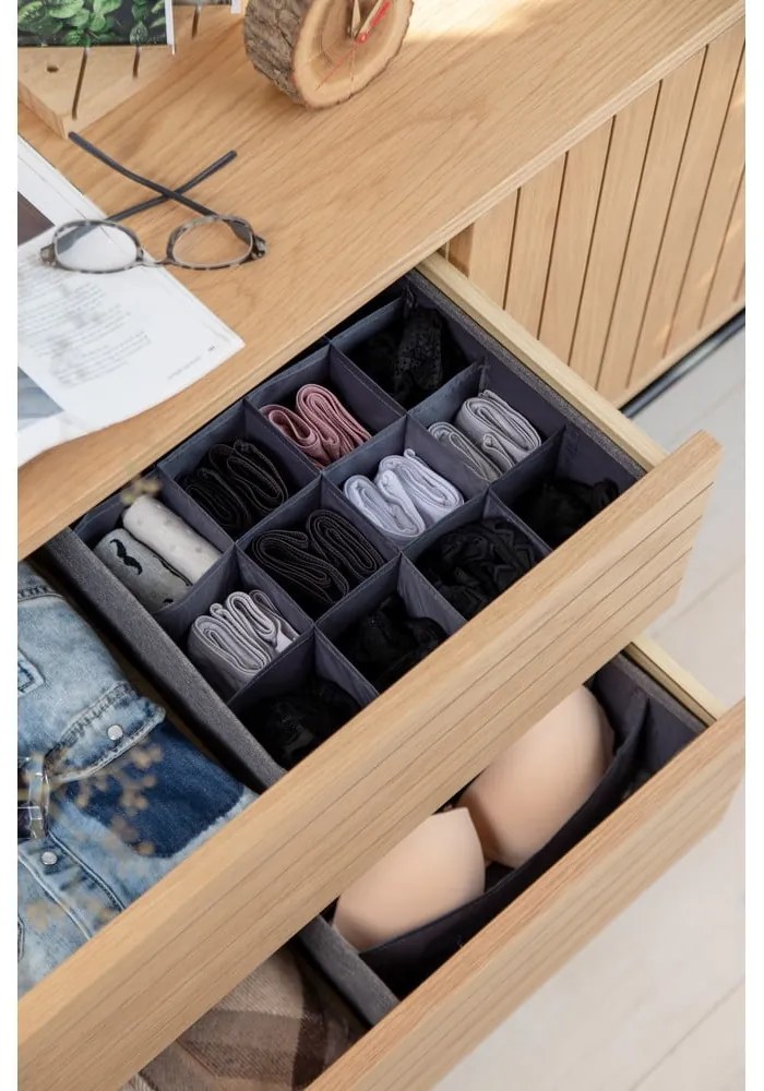 Organizzatore per cassetti grigio con 16 scomparti - Bigso Box of Sweden