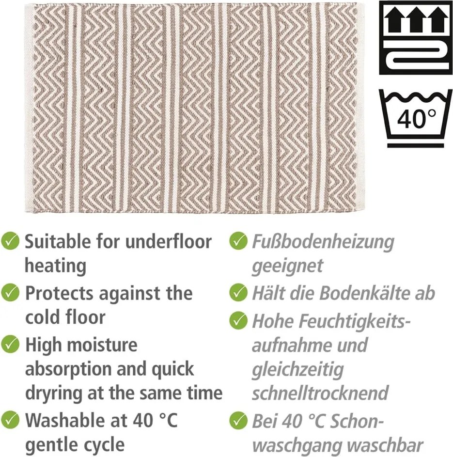 Tappetino per il bagno beige in tessuto 50x80 cm Shaki – Wenko