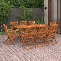 Set da Pranzo da Giardino 9 pz in Legno Massello di Acacia 3086971