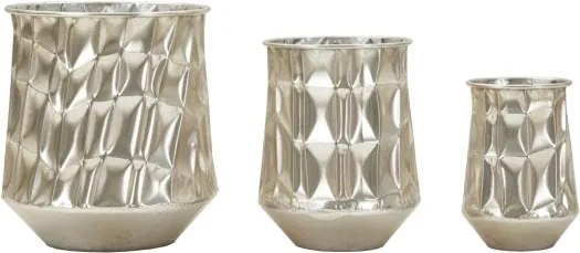 Porta Vasi Silver Set 3 Pz Cm Ø 35X38,5-27,5X33-18,5X26,5