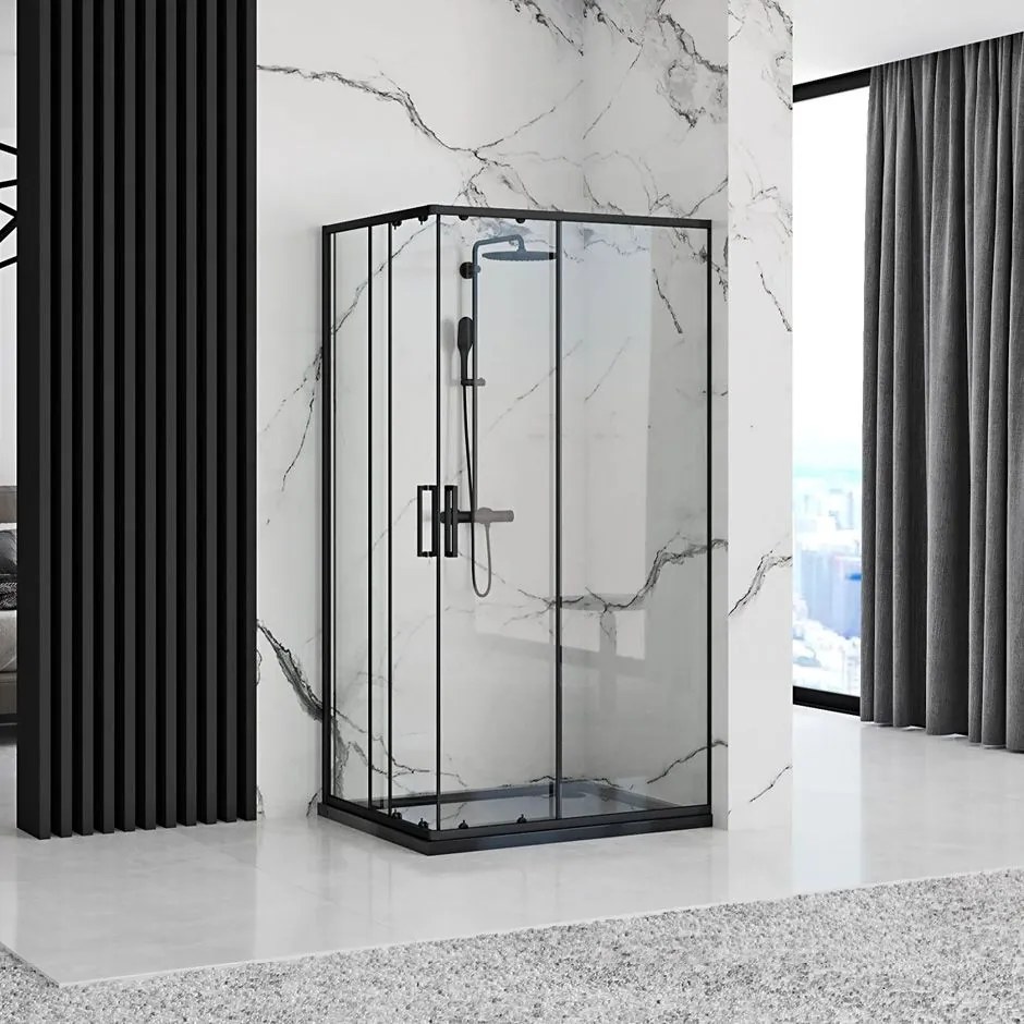 Cabina doccia Rea Punto Black 80x100