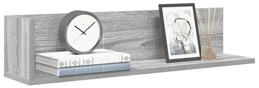 Mensole A Parete 2pz Grigio Sonoma 75x16,5x16,5cm İn Truciolato /
