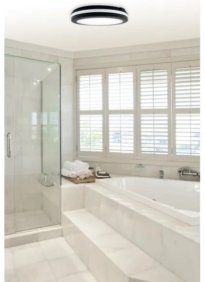 Top Light - Plafoniera LED da bagno COMET LED/40W/230V IP54 nera Ø 40 cm