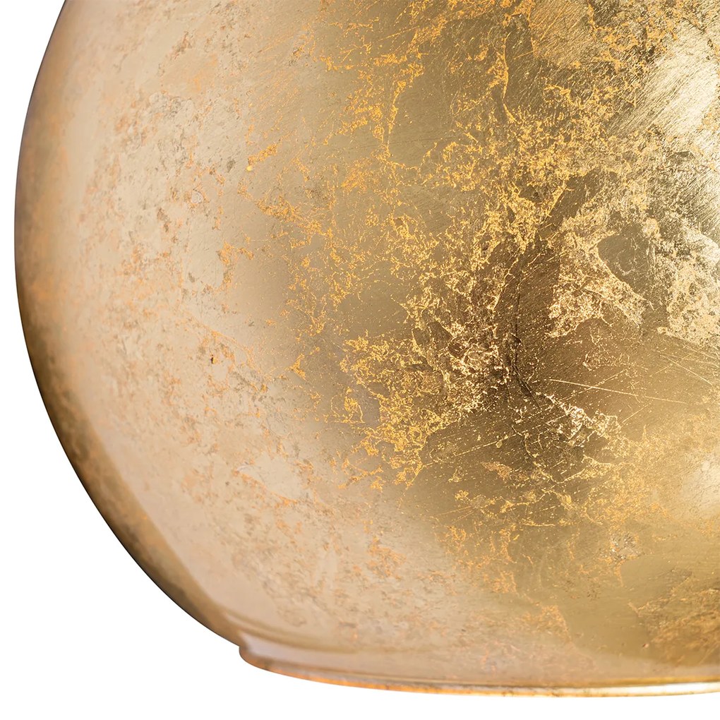 Lampada da parete smart nera con vetro oro incl. WiFi A60 - Bert