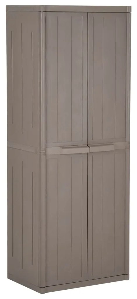 Armadio Da Giardino Marrone 65x45x172 Cm İn Pp Aspetto Legno /