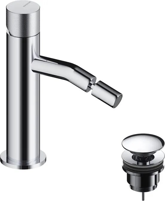 Rubinetto per bidet getto laminare cristallino LOOP K SANYCCES cromo con piletta