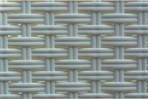 Sedia impilabile in polipropilene effetto rattan VIRGINIA Bianco set 2 pezzi