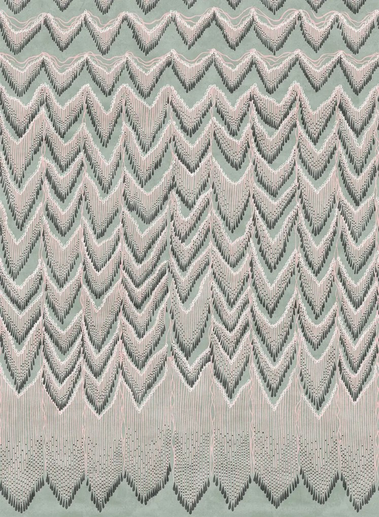 Rebel Walls Carta da parati panoramica Fringed Follies - Mint