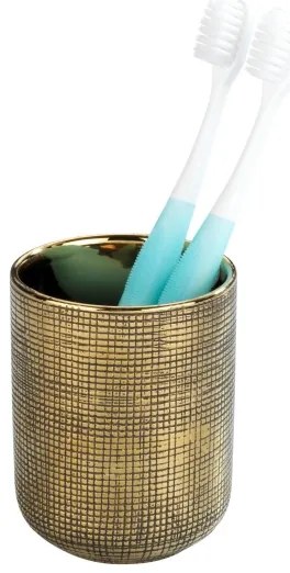 WENKO 24400100 - Bicchiere portaspazzolini RIVARA 7,5x9,5 cm oro