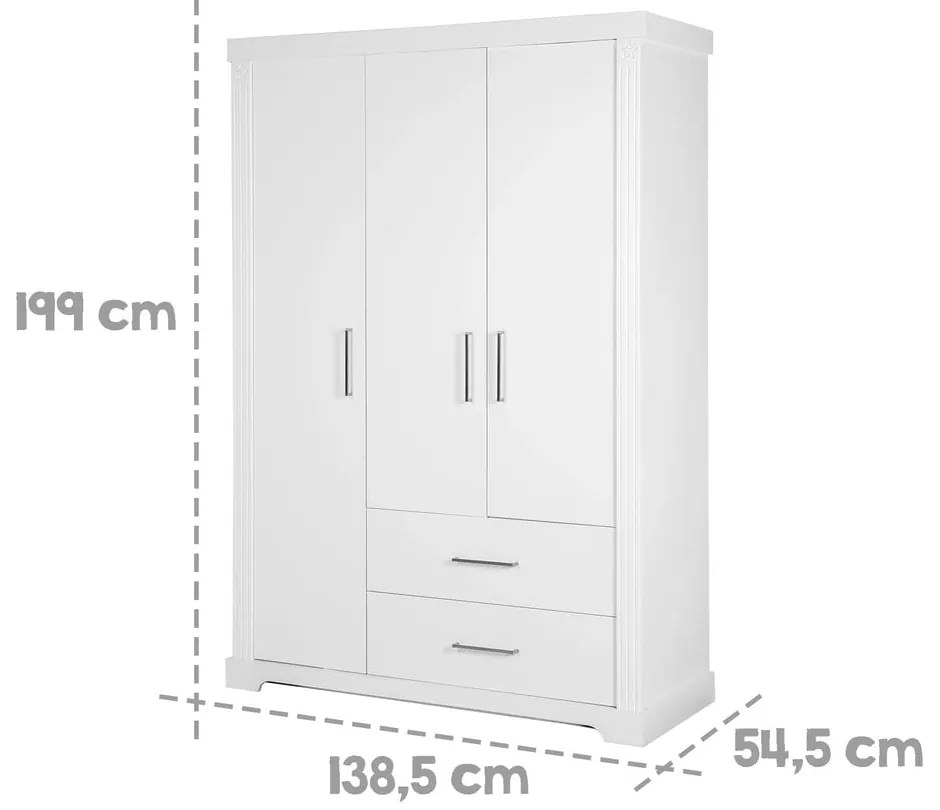 Armadio bianco per bambini 139x199 cm Maxi - Roba