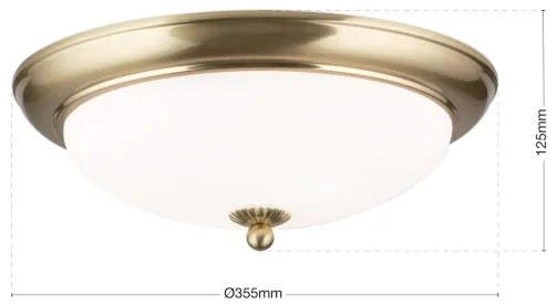 Orion - Plafoniera EMPIRA 2xE27/40W/230V Ø 35,5 cm in ottone