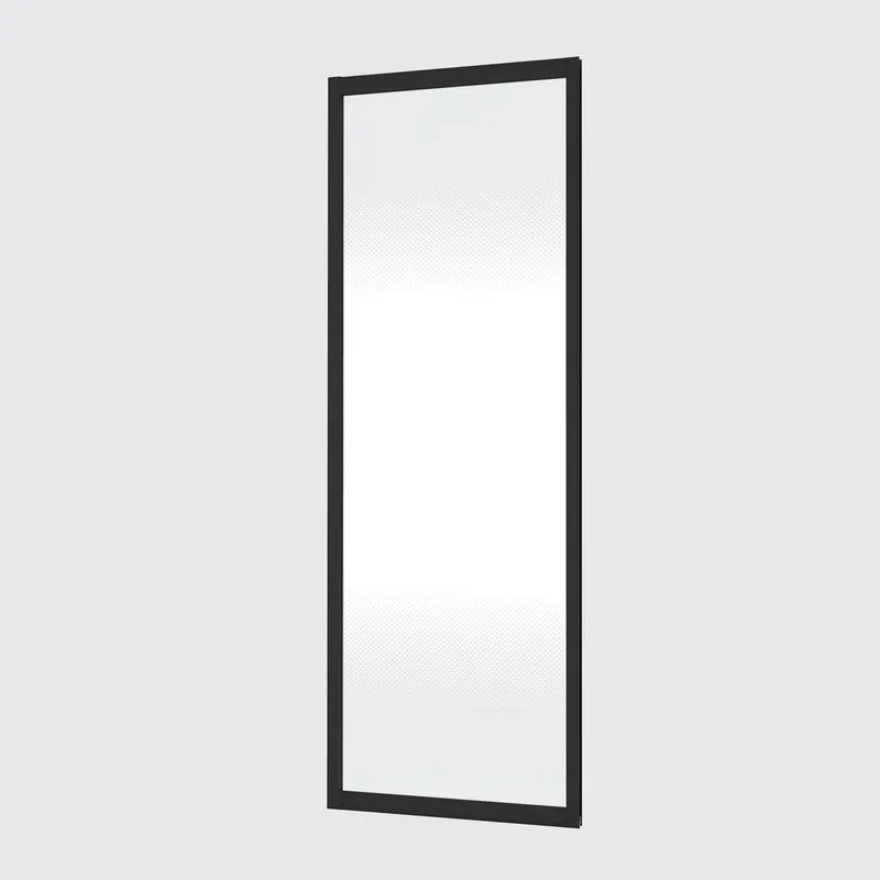 Lato fisso per box doccia Easy L 70 x H 190cm, Sp. 6 mm vetro serigrafato profilo in alluminio nero laccato